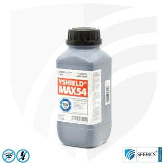 Shielding paint MAX54 | RF screening attenuation against electrosmog up to 100 dB at 40 GHz | TÜV SÜD certified | developed for maximum shielding against electrosmog by 5G or WIFI 6