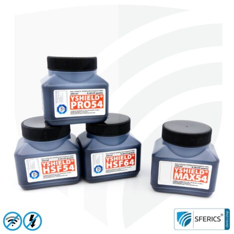 Sample set RF shielding paints | Protection against electrosmog EMF with 250 mL filling quantity each | Perfect for material tests in practice before purchase