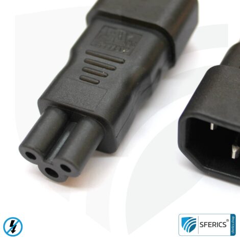 Adapter C13 plug to two-pin C5 plug | laptop class