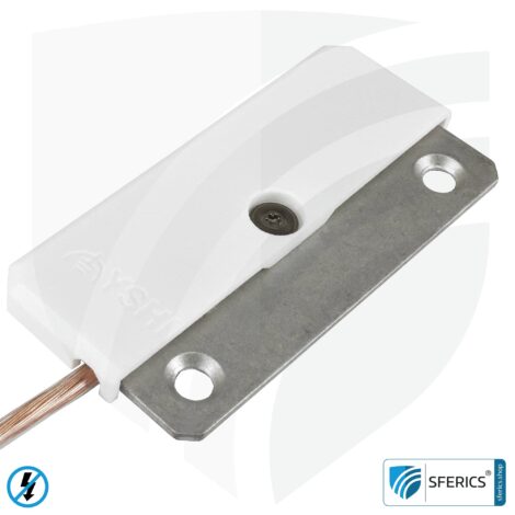 Grounding plate | stationary for indoor rooms | grounding of shielded surfaces | 40 x 80 mm
