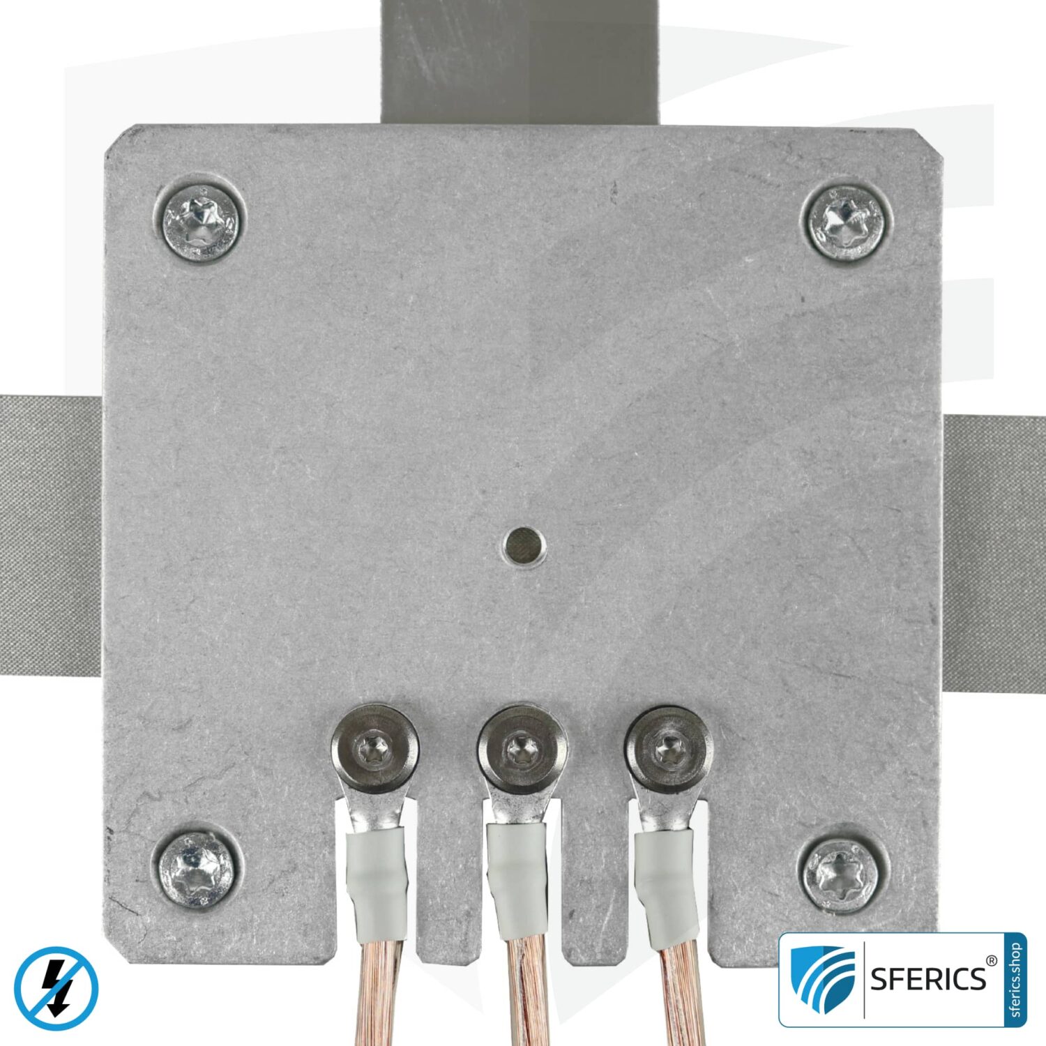 Grounding plate | stationary for indoor rooms | grounding of shielded surfaces | 80 x 80 mm