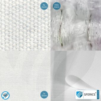 MAX-WEAR shielding fabric | ideal for production of clothing, sleeping bags, etc. | RF screening attenuation against electrosmog up to 44 dB | 5G ready!