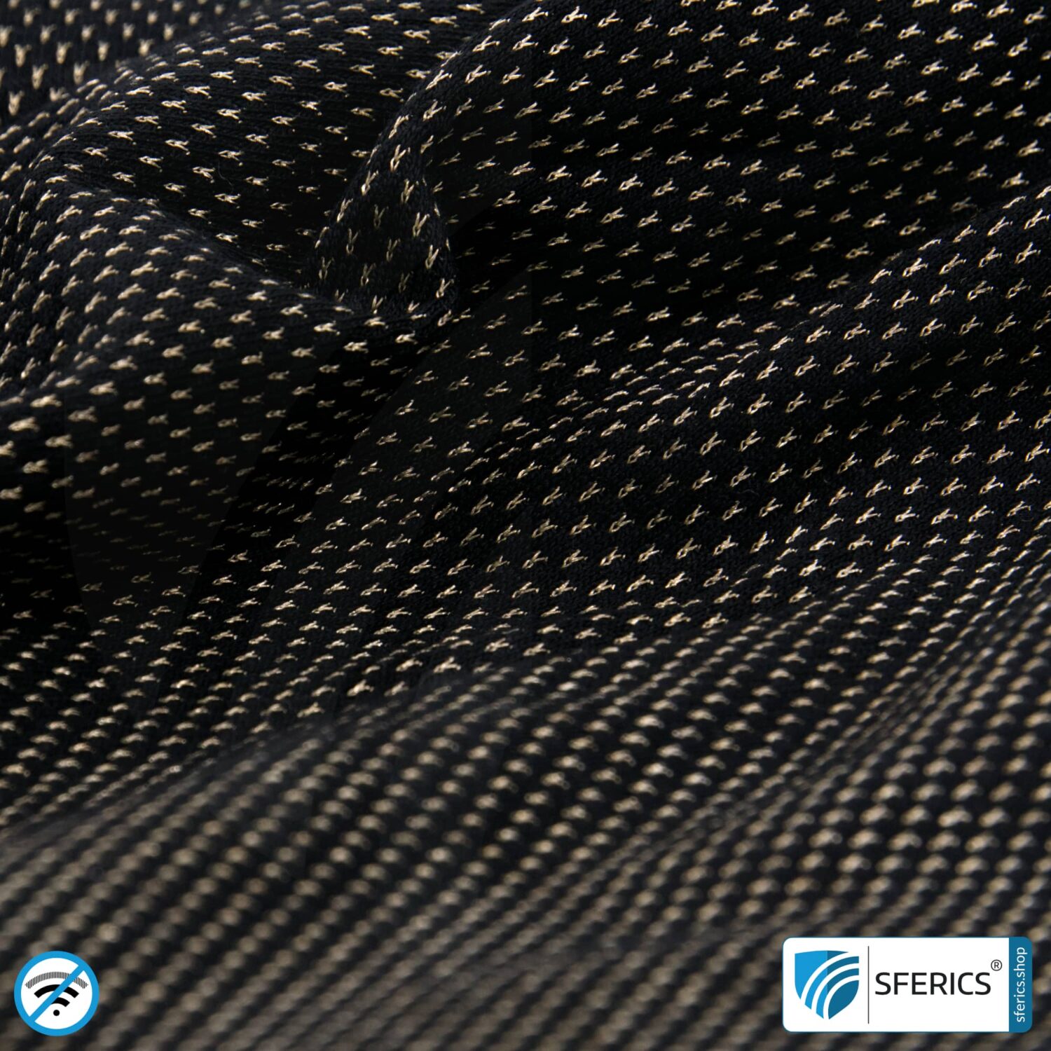 NEW ANTIWAVE shielding fabric | ideal for production of shielding clothing and underwear | black | RF screening attenuation against electrosmog up to 33 dB | 5G ready!