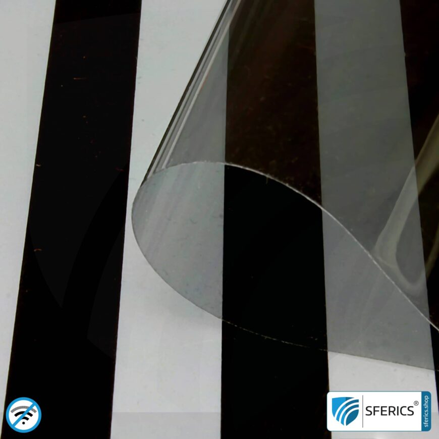 RDF62 shielding window film | RF screening attenuation against electrosmog up to 18 dB | 62 % light transmission | Effective against 5G!