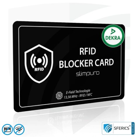 RFID NFC blocker card SLIMPURO | data protection for modern smart cards | EC card, credit card, ID card, ... | included in the set with the ZNAP wallet