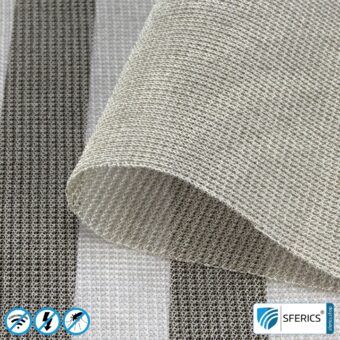 SILVER TULLE shielding fabric | ideal for production of canopies and curtains | RF screening attenuation against electrosmog up to 50 dB | TÜV-SÜD quality tested | Effective against 5G!