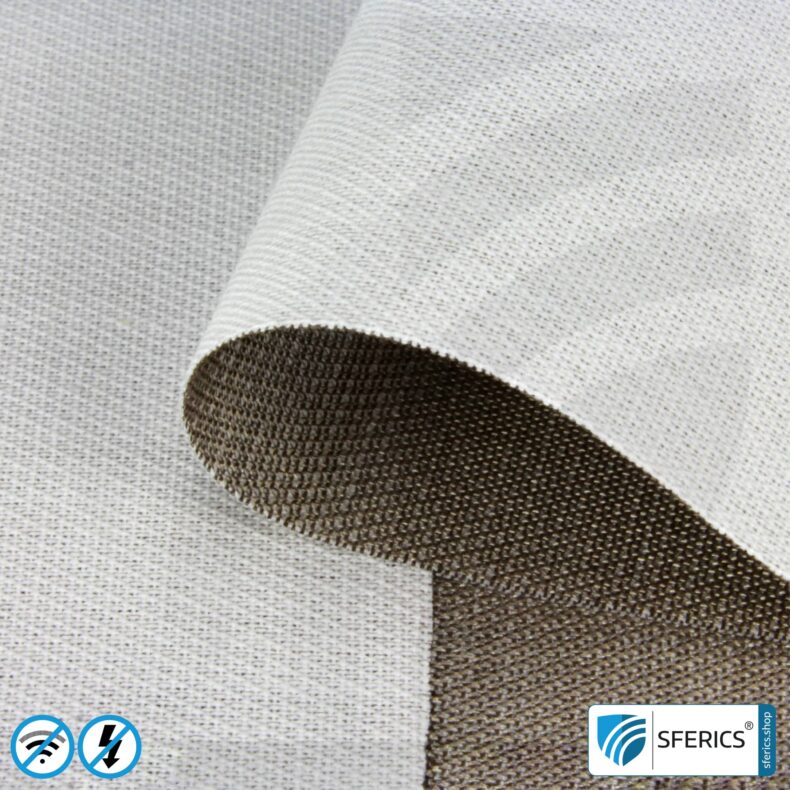 SILVER TWIN shielding fabric | ideal for production of floor mats, curtains, room dividers | opaque | RF screening attenuation against electrosmog up to 60 dB | Effective against 5G!
