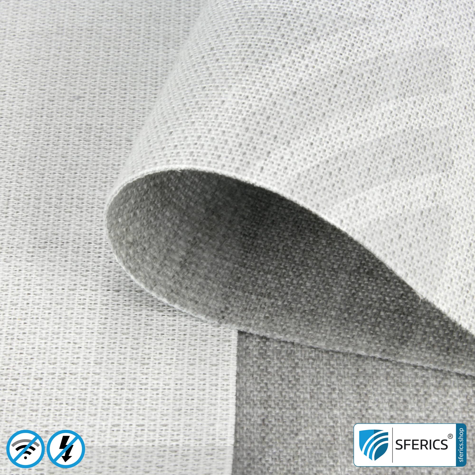 STEEL TWIN shielding fabric | ideal for production of floor mats, curtains, room dividers | opaque| RF screening attenuation against electrosmog up to 42 dB | TÜV-SÜD quality tested | Effective against 5G!