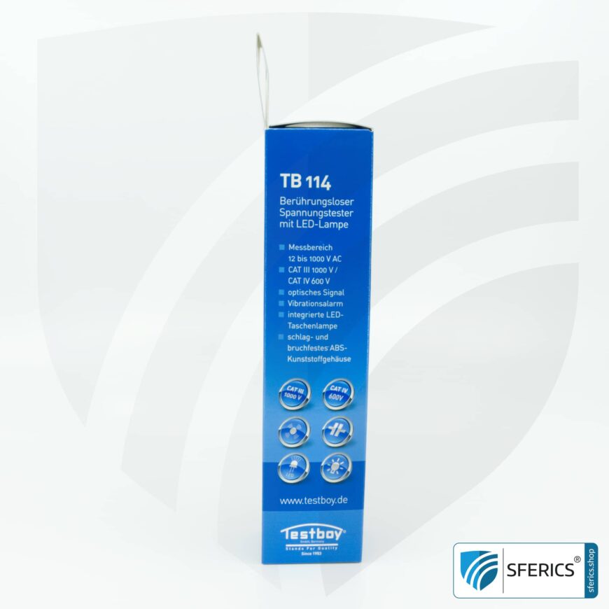 TEST BOY 114 | contactless voltage tester for the detection of electrical cable breaks | measurement from 12 volts AC low voltage
