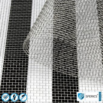 Shielding stainless steel gauze V4A10 | RF screening attenuation against electrosmog up to 40 dB | For laying. 90 cm width. 5G ready!