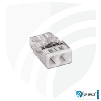 WAGO compact splicing connector | model 2273-202 | for 2 solid conductors | alternative to classic connector blocks