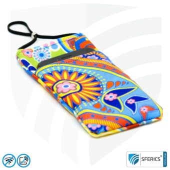 Cell phone case eWall for the smartphone | Unique in design RAINBOW.FLOWER | anti electrosmog incl. 5G | 3in1 protection incl. RFID blocker | cell phone case for iPhone, Android, ... | XL