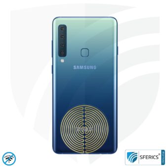 FAZUP antenna patch | edition GOLD | ferrite core for the wired headset included | innovative technology against electrosmog | protects against unnecessarily high radiation from your own mobile phone