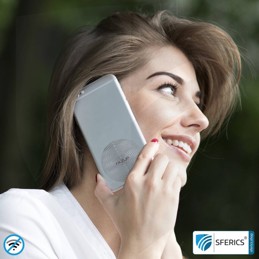 FAZUP antenna patch | SILVER | innovative technology against electrosmog | protects against unnecessarily high radiation from your own mobile phone | no esotericism or harmonization. reduction is measurable!