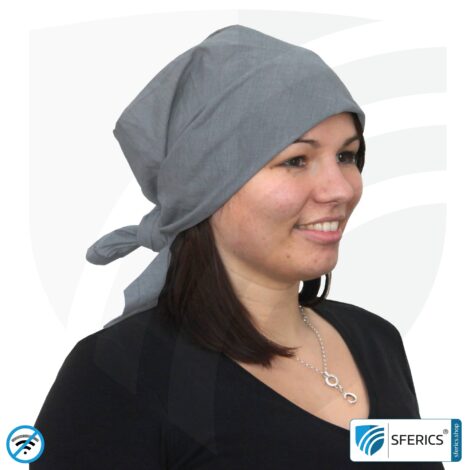Shielding headscarf | protection up to 41 dB against HF electrosmog (cell phone, WIFI, LTE) | effective against 5G! | triangular