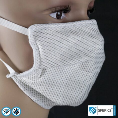 ANTIWAVE MNP protective mask for mouth and nose | shielding fabric with silver for an antibacterial effect through silver ions | 3x maximum hygiene, effectiveness and comfort | 2 variants