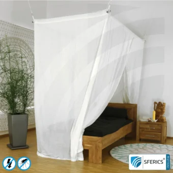 Shielding canopy electrosmog RF | SINGLE BED | Shielding radio up to 99.99 % (40 dB). Effective against mobile phone radiation, WIFI, etc.