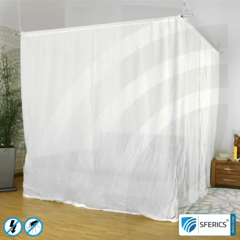Shielding canopy electrosmog RF | DOUBLE BED or GRAND KING SIZE | Shielding radio up to 99.99 % (40 dB). Effective against mobile phone radiation, WIFI, etc.