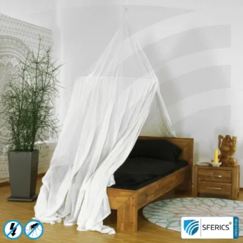 Shielding canopy electrosmog RF | PYRAMID SINGLE BED | Shielding radio up to 99.99 % (40 dB). Effective against mobile phone radiation, WIFI, etc.