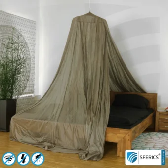 Shielding canopy electrosmog BUDGET | DOUBLE BED | pyramid shape | Shielding RF over 99.99% (44 dB) | groundable | Made in China