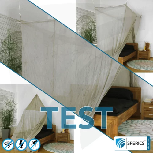TESTING! Rent shielding canopy electrosmog ULTRA risk-free for 14 days | Choose from 3 all-inclusive sets | Shielding EMF over 99,99% (48 dB) | Groundable LF | Effective against 5G!