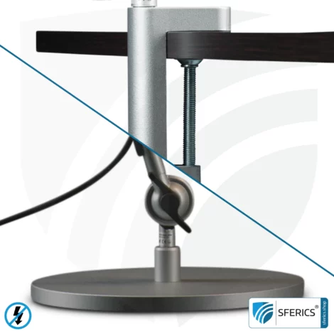 Shielded lamp fixation for desk, work station or workshop | design SILVER
