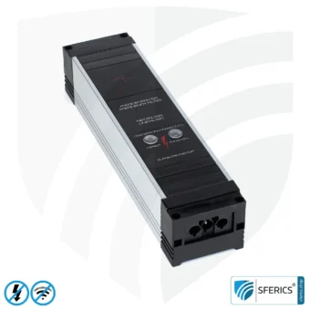 Powerline filter for groundable canopy, tent and sleeping bag | shielding range from 2 to 68 MHz | attenuation of Powerline (PLC / DLAN) frequencies from the grounding cable