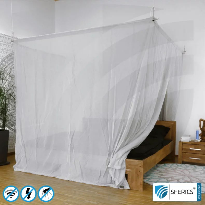 Shielding canopy Electrosmog PRO light | double bed | EMF shielding up to 99.99% (42 dB). Groundable. Effective against 5G!