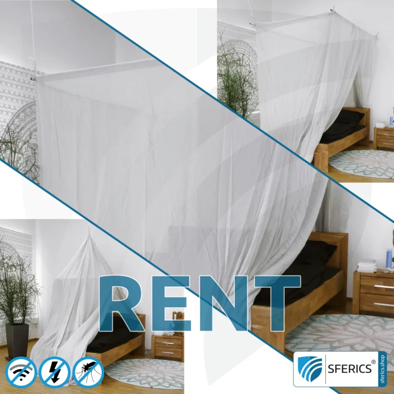 TESTING! Rent shielding canopy electrosmog PRO light risk-free for 14 days | Choose from 3 all-inclusive sets | RF shielding up to 99.99 % (48 dB). Groundable. Effective against 5G!