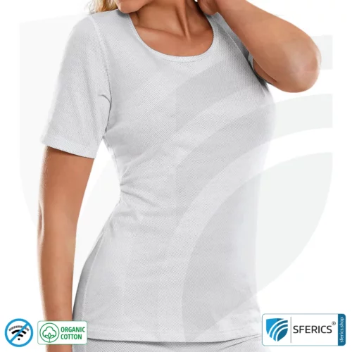 Shielding ANTIWAVE shirt for women | short sleeve | Protection up to 30 dB against HF electrosmog (mobile phone, WIFI, LTE) | Ideal for electrosensitive people