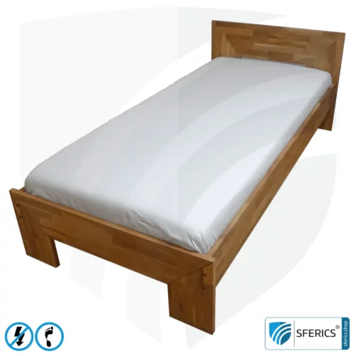 Bed sheet for single bed | Shielding of low-frequency electrical alternating fields LF | Enables Earth Connect* | Not suitable for shielding WIFI, LTE, 5G, etc.!