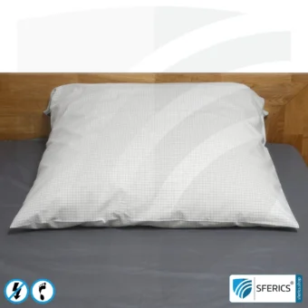 Pillow cover Standard | 80 x 80 cm | Shielding of low-frequency electrical alternating fields | Enables Earth Connect* | Not suitable for shielding WIFI, LTE, 5G, etc.!