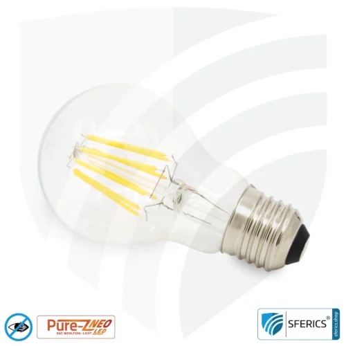 6,4 watt LED filament Pure-Z NEO | bright as 55 watts, 650 lumens | CRI 97 | flicker-free | warm white | E27