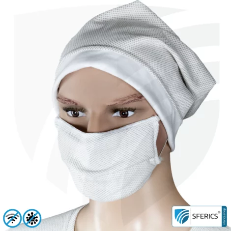 ANTIWAVE MNP protective mask for mouth and nose | shielding fabric with silver for an antibacterial effect through silver ions | 3x maximum hygiene, effectiveness and comfort