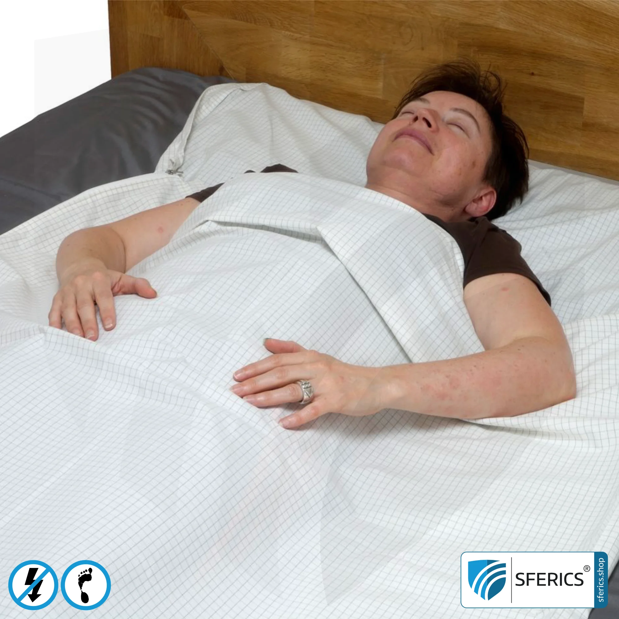 Sleeping cover | 90 x 260 cm | Shielding of low-frequency electrical alternating fields | Enables Earth Connect* | Not suitable for shielding WIFI, LTE, 5G, etc.!