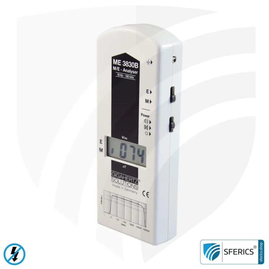 LF ANALYSER ME3830B | Potential-free low frequency meter for electromagnetic smog | Detection of alternating electric fields and magnetic fields | Measuring range 16 Hz to 100 kHz