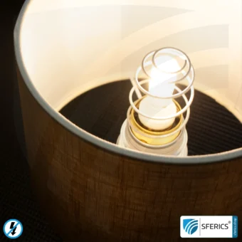 Shielded table lamp made of beechwood | Cylindrical shape | NATURAL lampshade | made of natural cotton/linen (nettle fabric) | E27 socket
