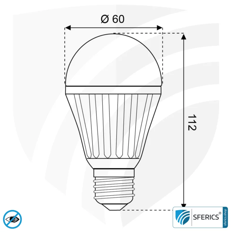 8 Watt LED Full Spectrum, Dimmable (TRIAC) | As Bright as 60 Watts, 560 Lumens | CRI 97 | Flicker-Free | Daylight | E27 | Business Quality