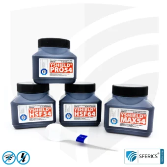 Sample set RF shielding paints | Protection against electrosmog EMF with 250 mL filling quantity each | TÜV SÜD certified | perfect for material tests in practice before purchase